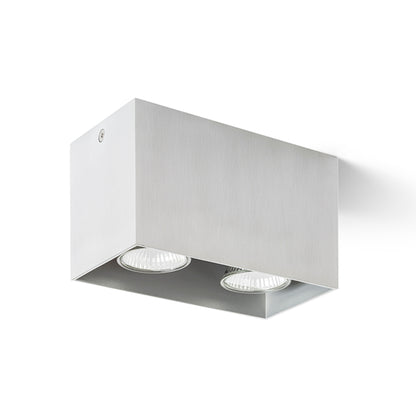 RENDL surface mounted lamp AGATE II ceiling  brushed aluminum 230V LED GU10 2x7W R12738 1