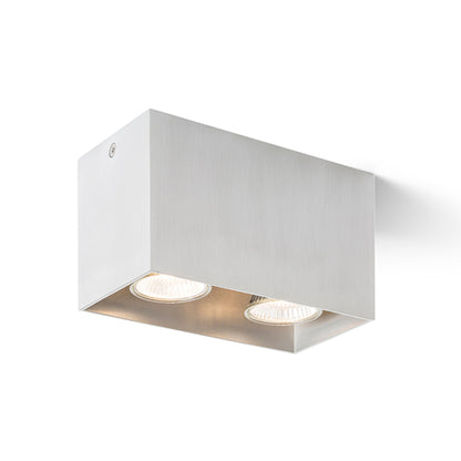 RENDL surface mounted lamp AGATE II ceiling  brushed aluminum 230V LED GU10 2x7W R12738 3