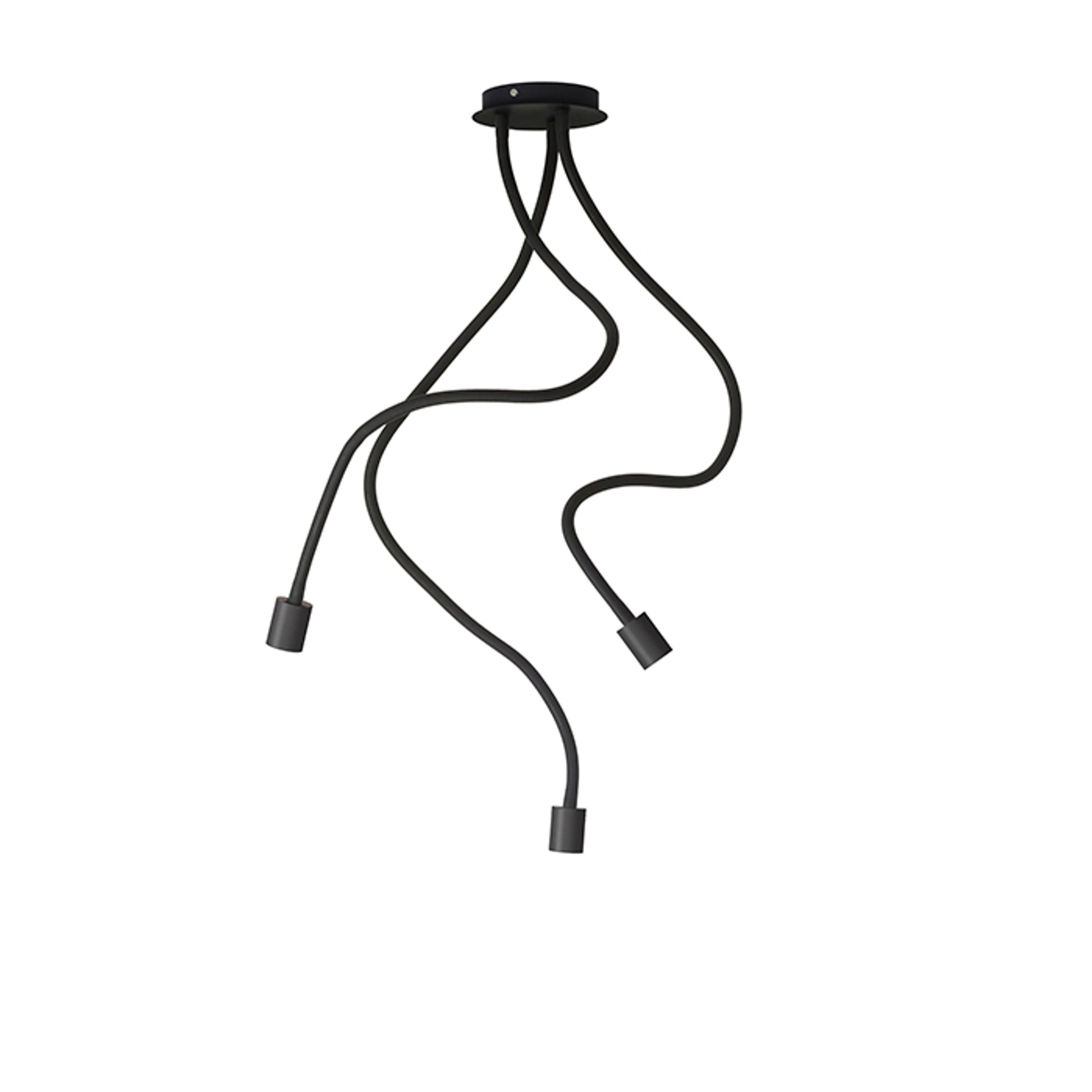 RENDL pendant lamp LOYD E27 III ceiling black  230V LED E27 3x15W R12935 3
