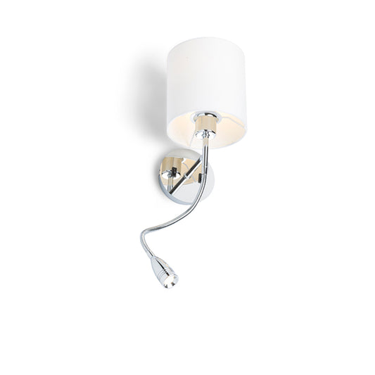 RENDL wall lamp VERSINA with shade white chrome 230V LED E27 LED 15+3W 25°  3000K R12955 1