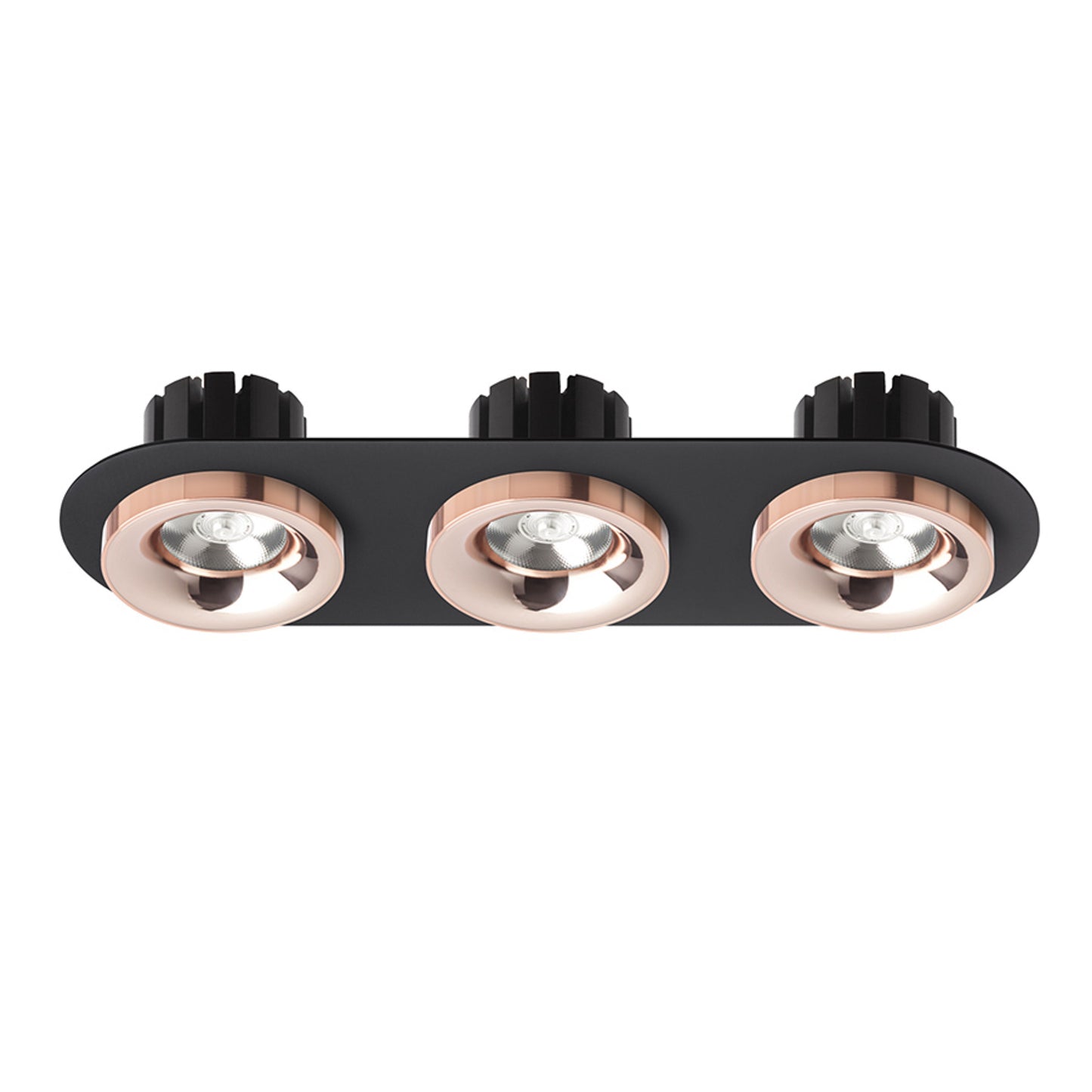 RENDL recessed light SHARM R III recessed black copper/copper 230V LED 3x10W 24° 3000K R13248 2