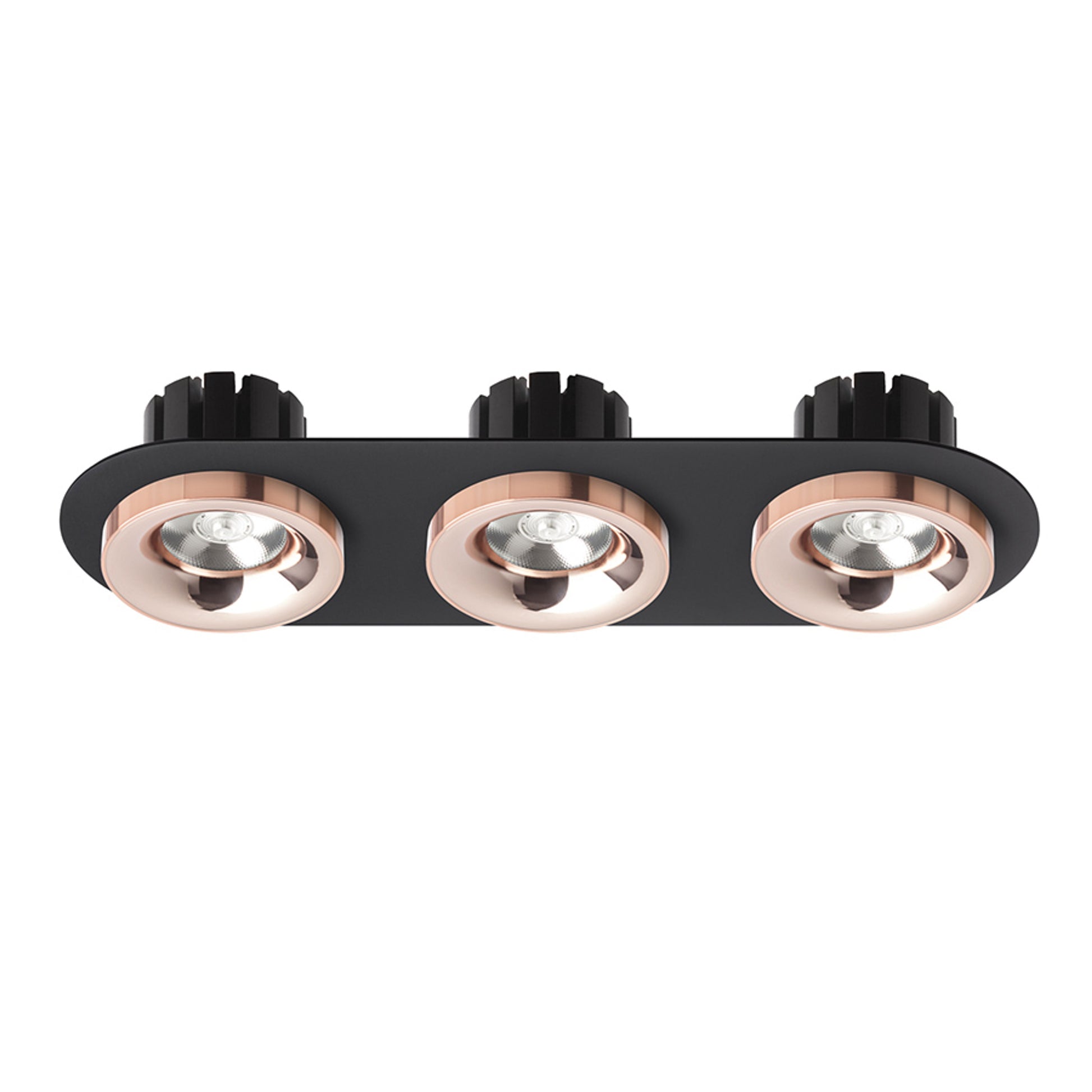 RENDL recessed light SHARM R III recessed black copper/copper 230V LED 3x10W 24° 3000K R13248 2