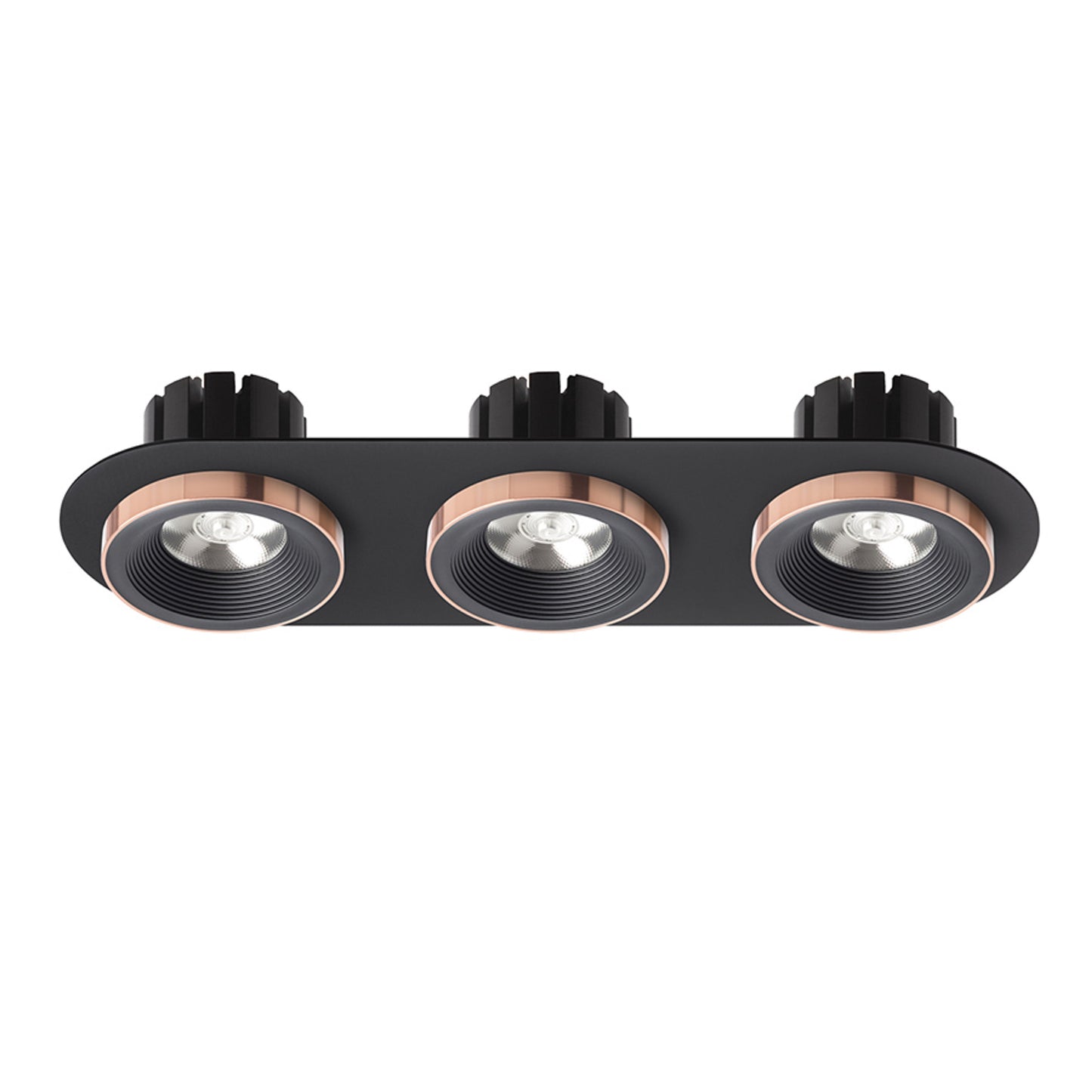 RENDL recessed light SHARM R III recessed black/black copper 230V LED 3x10W 24° 3000K R13249 2