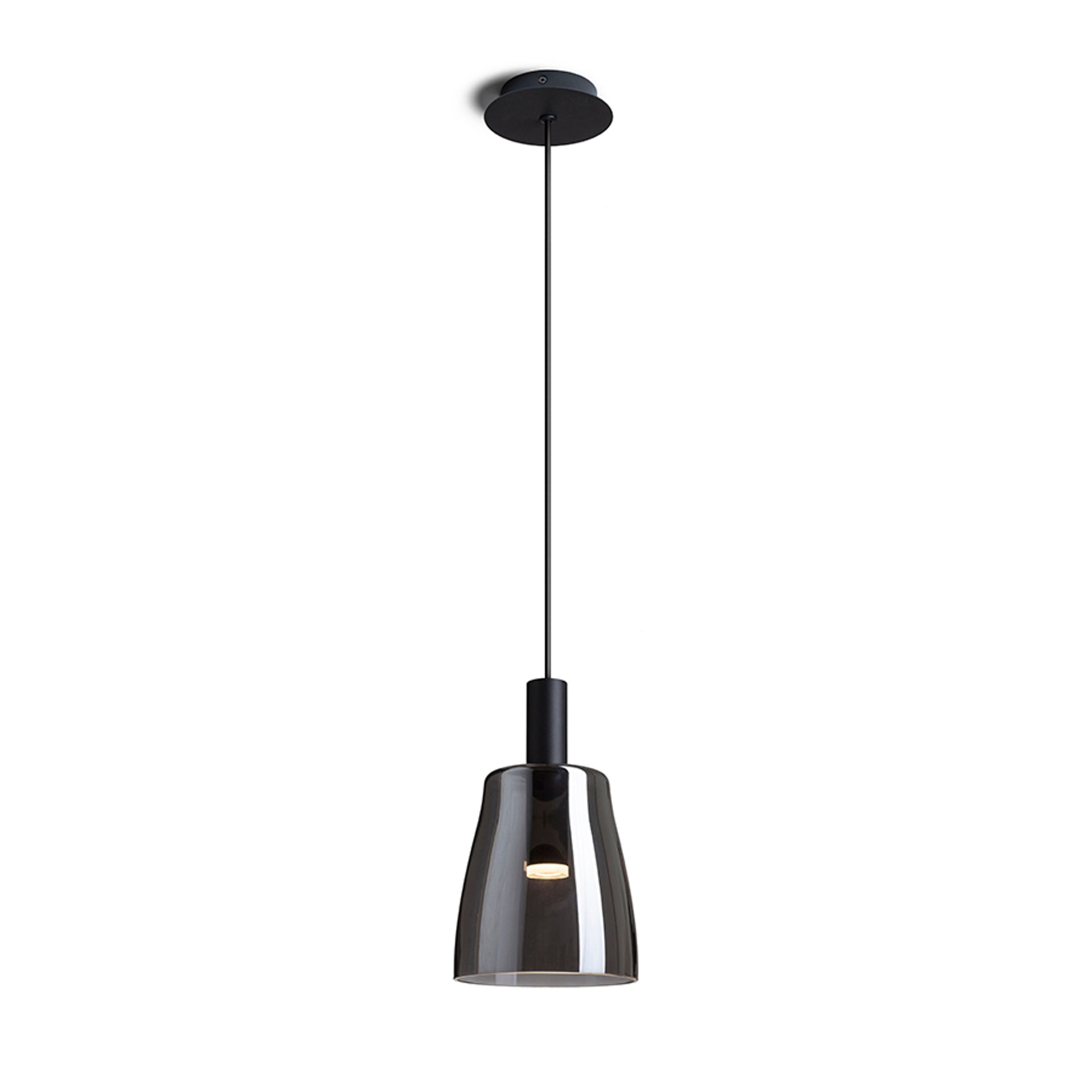 RENDL pendant lamp BELLINI M LED pendant black smoke-colored glass 230V LED 5W 30°  3000K R13652 1