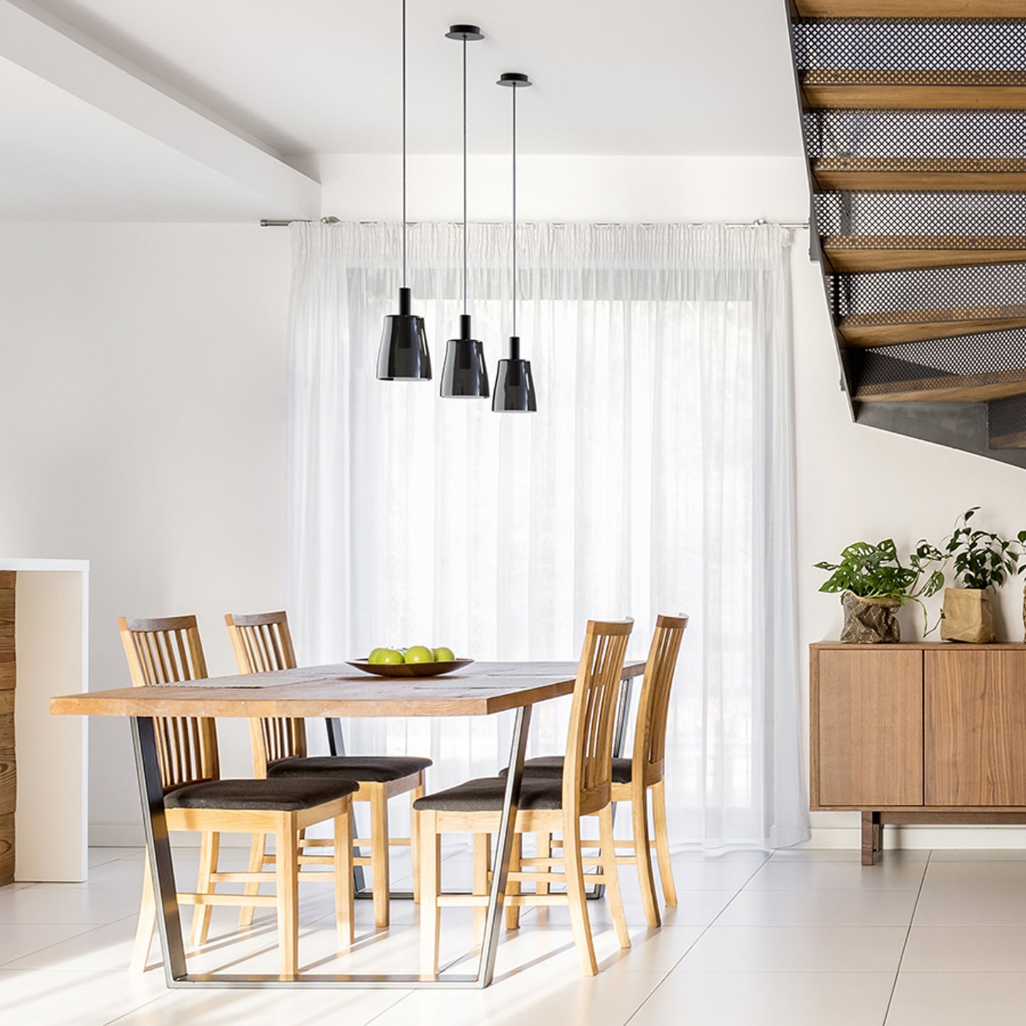 RENDL pendant lamp BELLINI M LED pendant black smoke-colored glass 230V LED 5W 30°  3000K R13652 2
