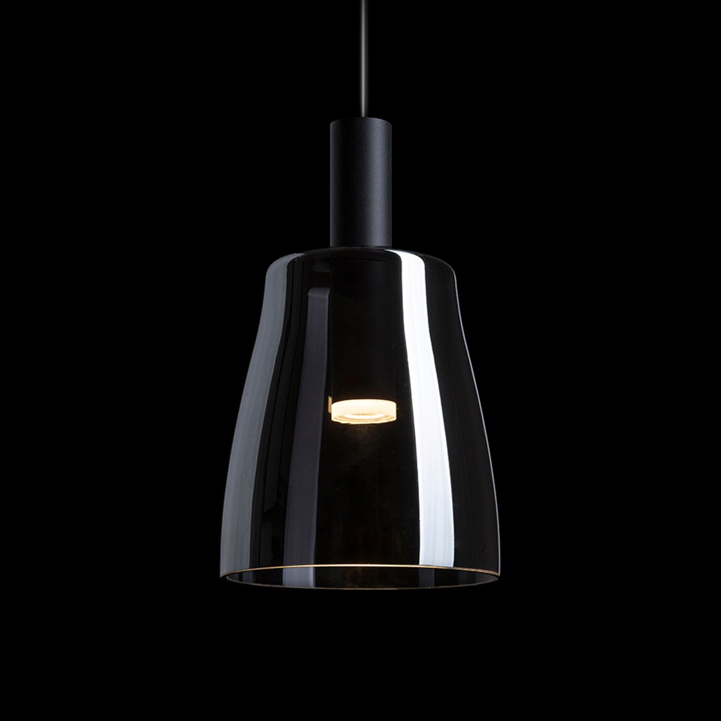 RENDL pendant lamp BELLINI M LED pendant black smoke-colored glass 230V LED 5W 30°  3000K R13652 3