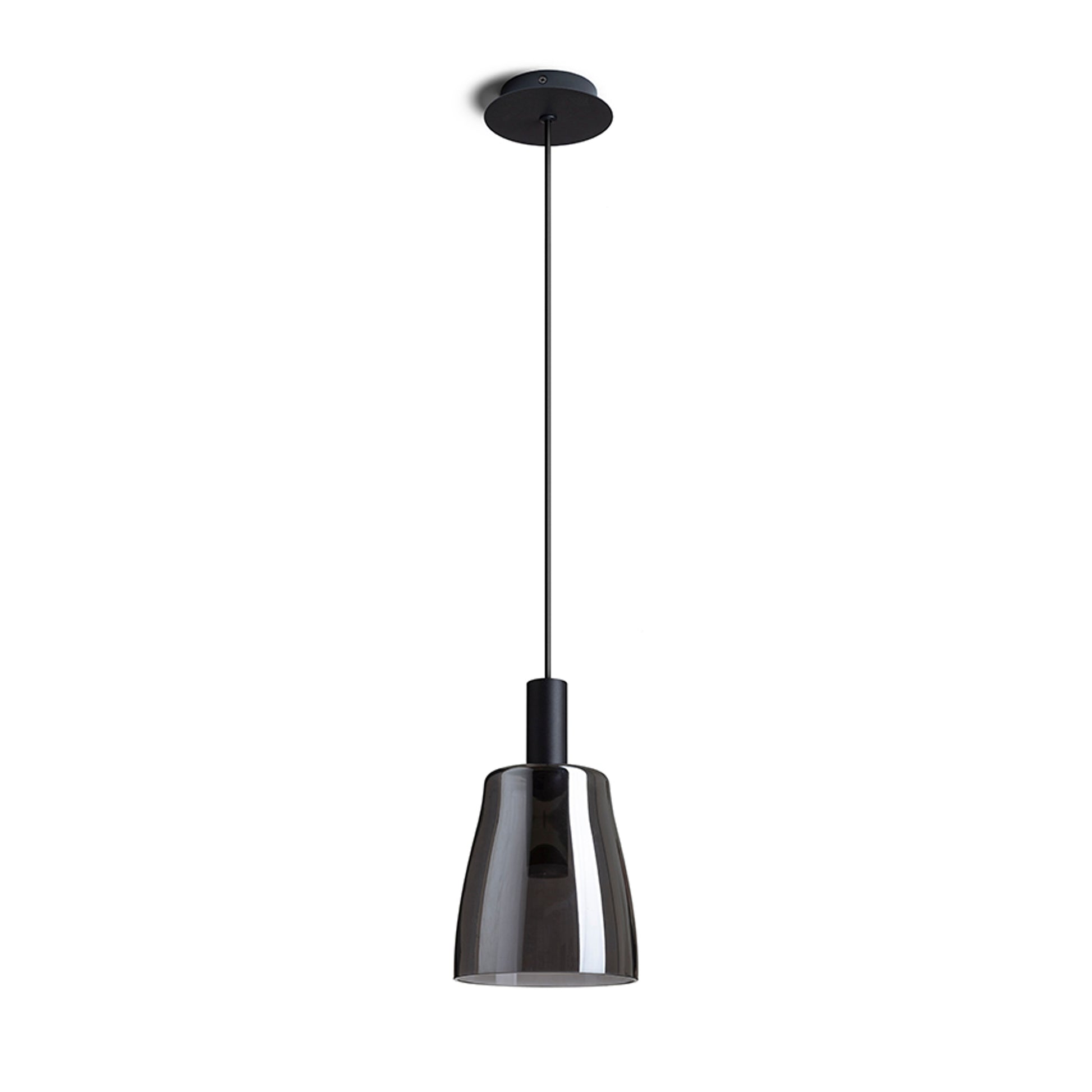 RENDL pendant lamp BELLINI M LED pendant black smoke-colored glass 230V LED 5W 30°  3000K R13652 6