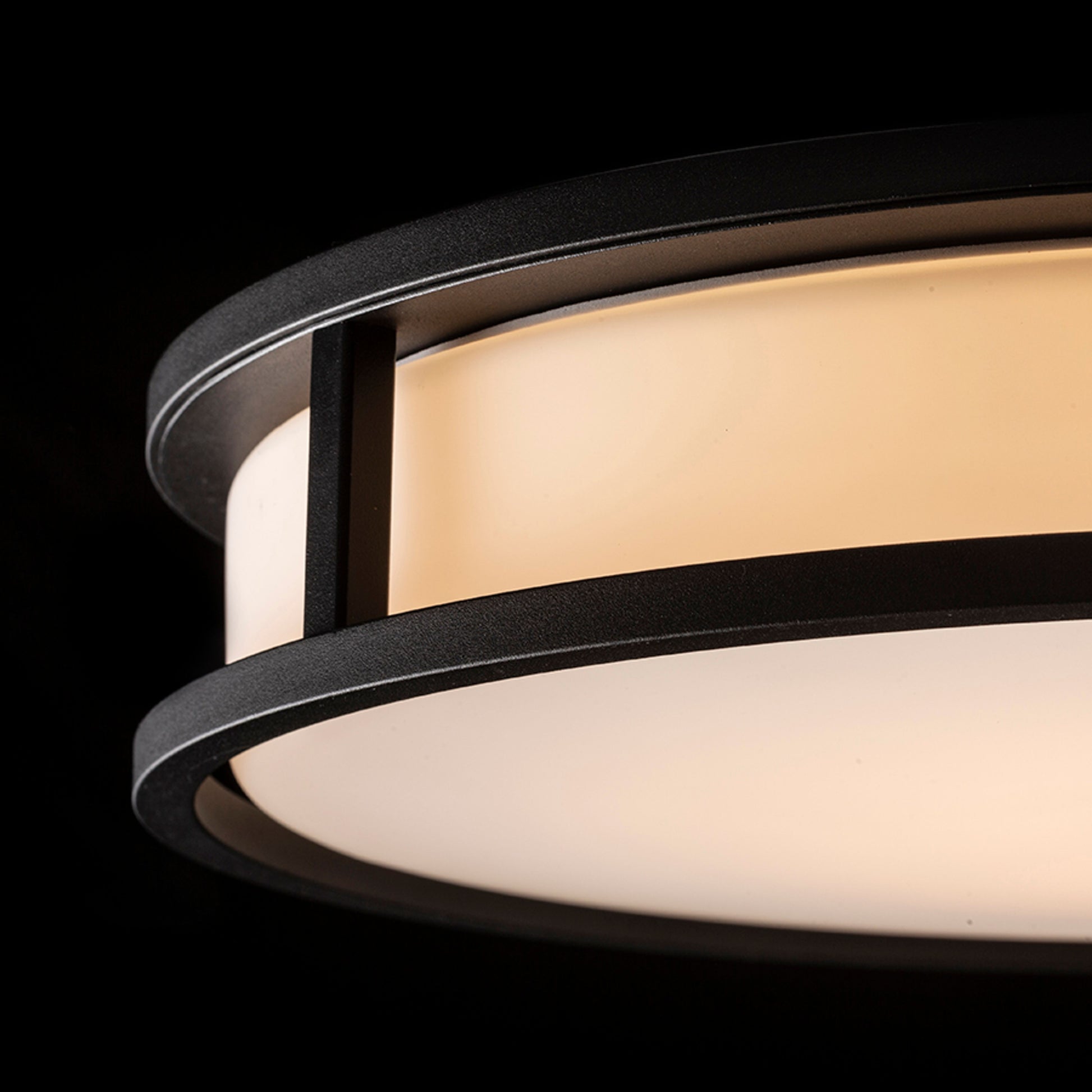 RENDL surface mounted lamp GRANDE LED 35 ceiling  opal-colored glass/black 230V LED 24W IP44  3000K R13679 5