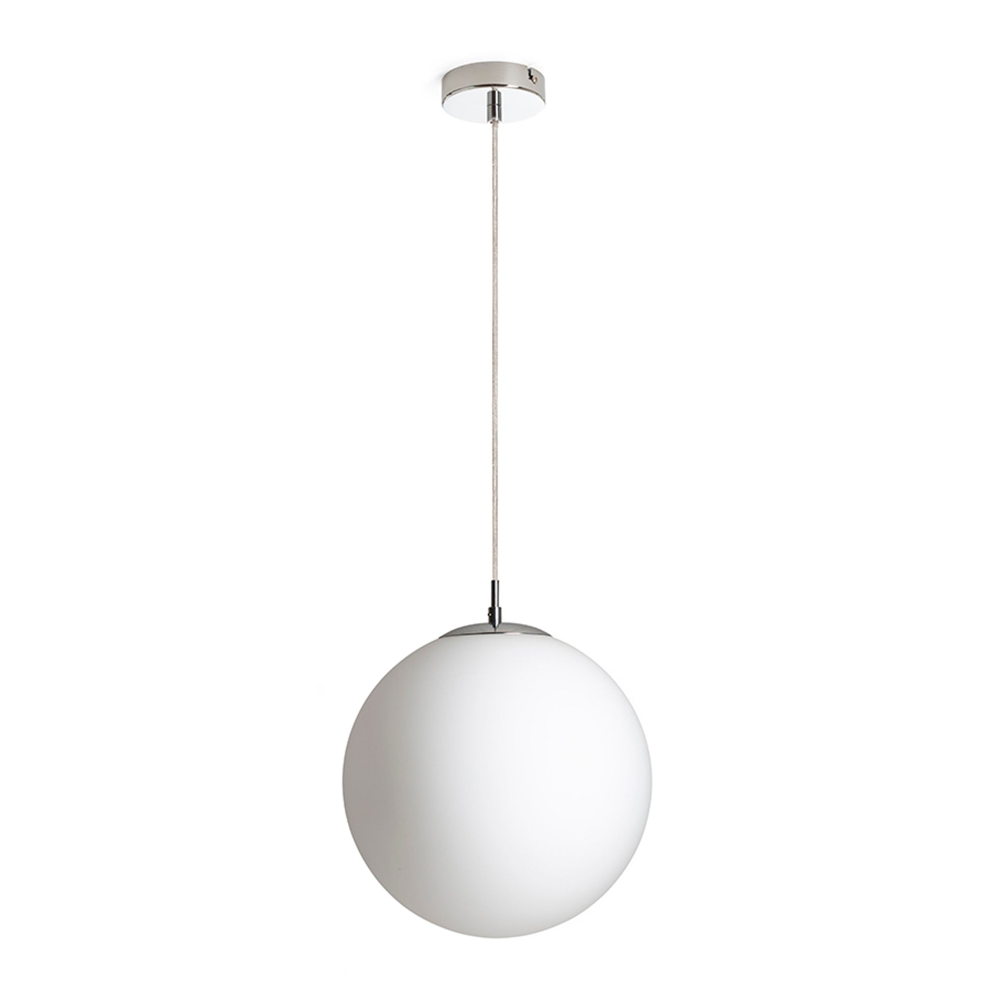 RENDL pendant lamp LUNA 30 pendant  opal-colored glass/chrome 230V LED E27 15W R13747 1