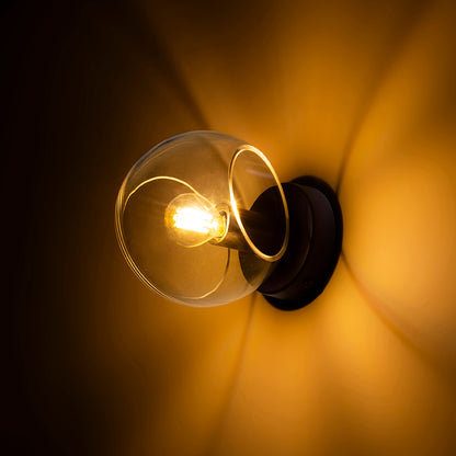 RENDL wall lamp SOLARIS surface mounted clear glass/black 230V LED E14 7W R13994 4