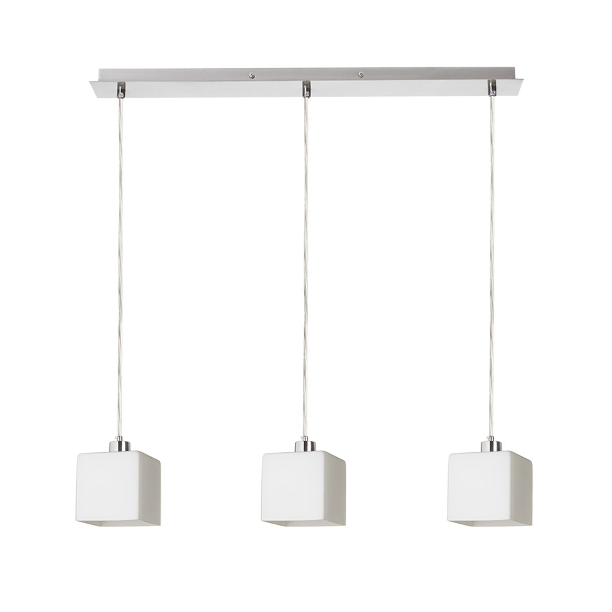 RENDL pendant lamp DADOS III 60 pendant  opal-colored glass/matt nickel 230V LED E27 3x11W R14019 1