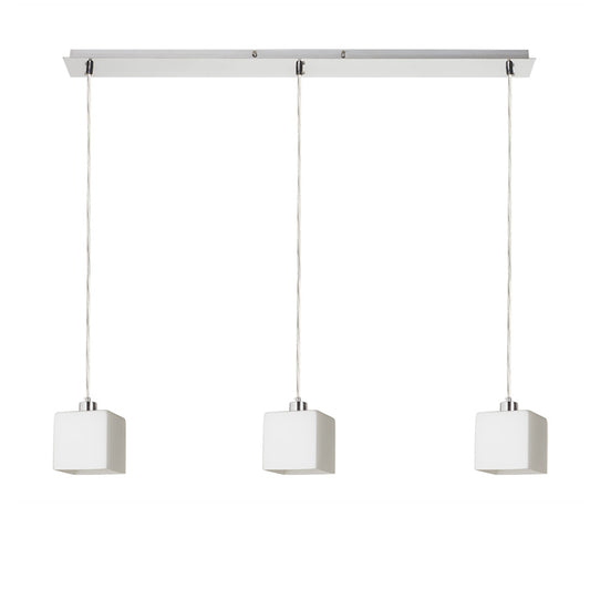 RENDL pendant lamp DADOS III 80 pendant  opal-colored glass/matt nickel 230V LED E27 3x11W R14021 1