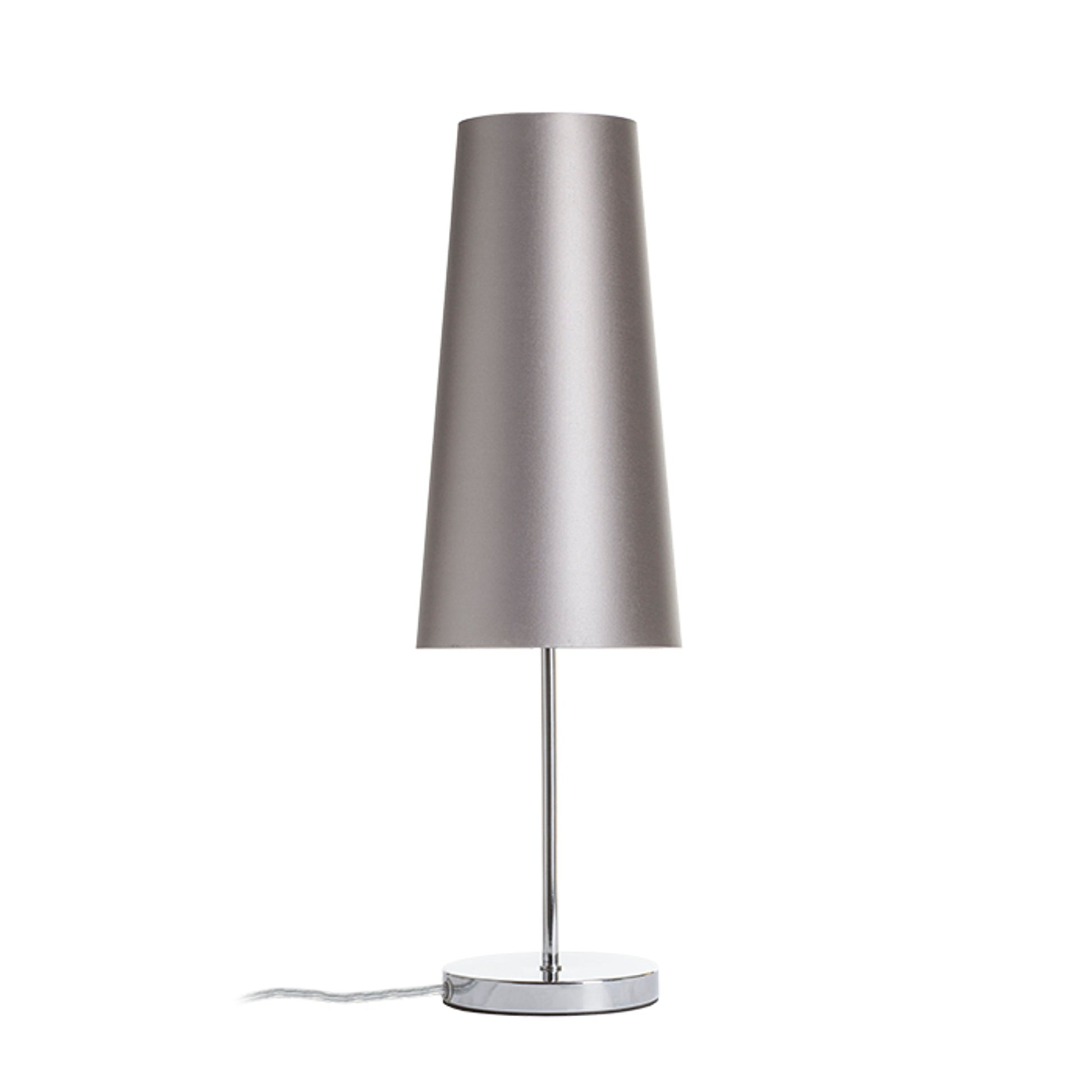 RENDL table lamp NYC/CONNY 15/30 table  Monaco dove gray/silver PVC/chrome 230V LED E27 11W R14051 1