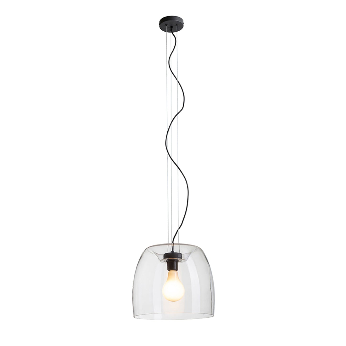 RENDL pendant lamp ORLANDO 35 pendant clear glass/black 230V LED E27 24W R14395 1