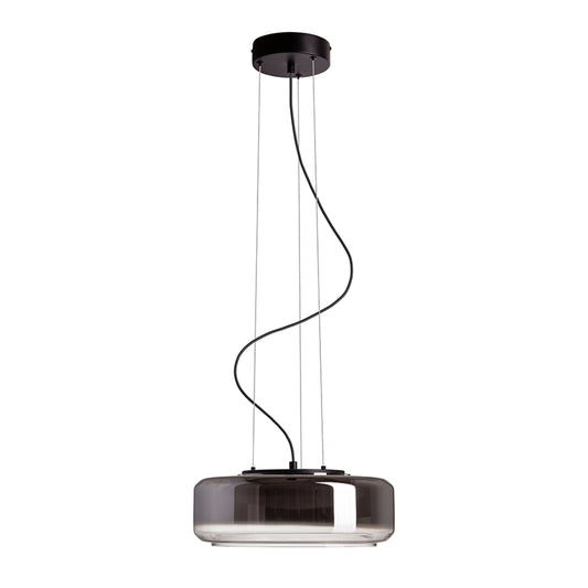 RENDL pendant lamp NAOMI 35 pendant  smoke-colored glass/frosted glass/black 230V LED 18W  3000K R14400 1