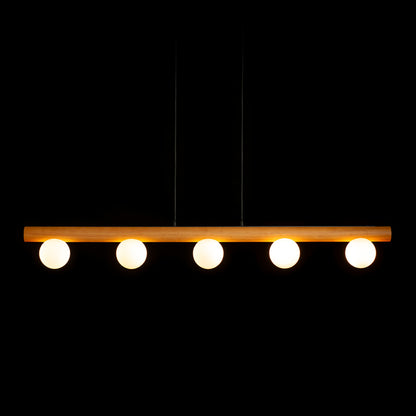 RENDL pendant lamp NOCTIS pendant wood/opal-colored glass 230V LED G9 5x7W R14460 5