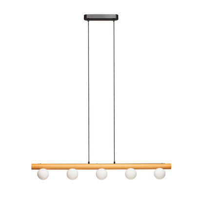 RENDL pendant lamp NOCTIS pendant wood/opal-colored glass 230V LED G9 5x7W R14460 6