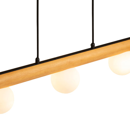 RENDL pendant lamp NOCTIS pendant wood/opal-colored glass 230V LED G9 5x7W R14460 7
